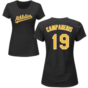 Women's Bert Campaneris Name & Number T-Shirt - Black - Tshirtsedge