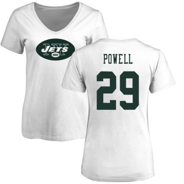 Women's Bilal Powell Name & Number Slim Fit T-Shirt - White