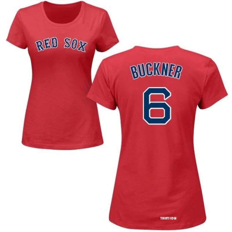 Women's Bill Buckner Name & Number T-Shirt - Red - Tshirtsedge