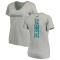 Women's Bob Griese Backer V-Neck T-Shirt - Ash