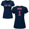 Women's Bobby Doerr Name & Number T-Shirt - Navy