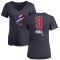Women's Bobby Hull Name and Number Banner Wave V-Neck T-Shirt - Navy