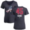 Women's Brad Hand Name and Number Banner Wave V-Neck T-Shirt - Navy