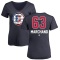 Women's Brad Marchand Name and Number Banner Wave V-Neck T-Shirt - Navy