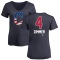 Women's Bradley Zimmer Name and Number Banner Wave V-Neck T-Shirt - Navy