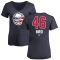 Women's Brandon Biro Name and Number Banner Wave V-Neck T-Shirt - Navy