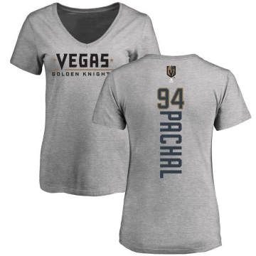 Women's Brayden Pachal Backer Slim Fit V-Neck T-Shirt - Heathered Gray