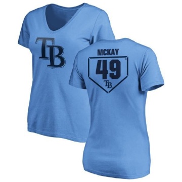 Women's Brendan McKay RBI Slim Fit V-Neck T-Shirt - Light Blue