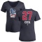 Women's Brett Cecil Name and Number Banner Wave V-Neck T-Shirt - Navy
