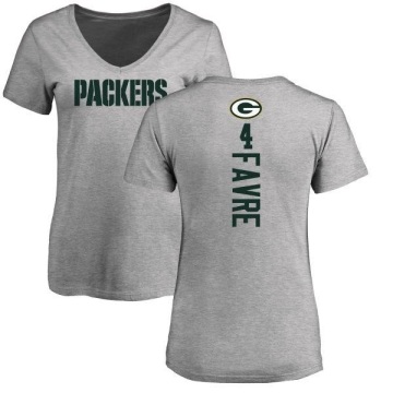 Women's Brett Favre Backer V-Neck T-Shirt - Ash