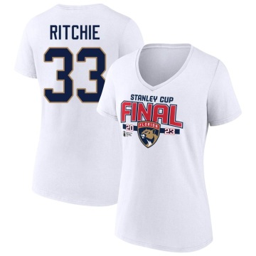 Women's Brett Ritchie 2023 Stanley Cup Final V-Neck T-Shirt - White