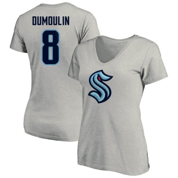 Women's Brian Dumoulin Name & Number V-Neck T-Shirt - Gray