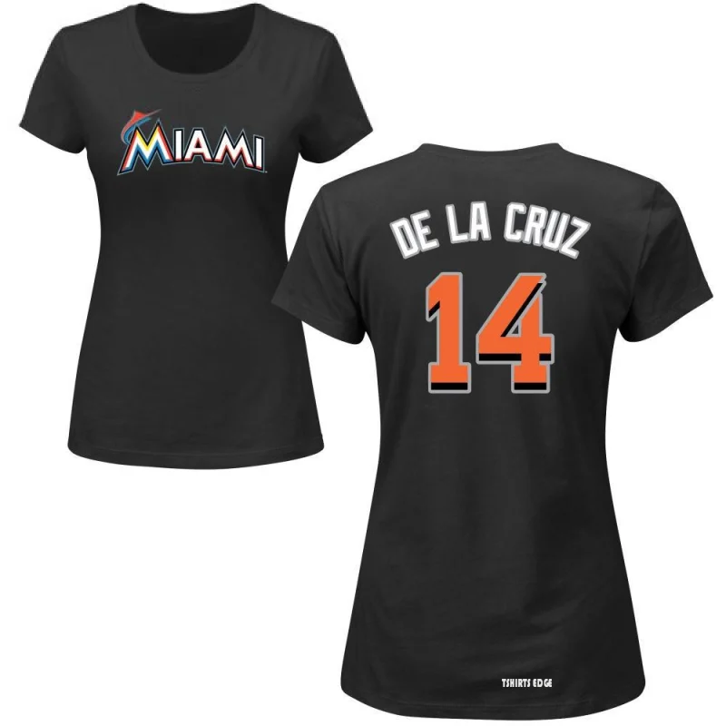Women's Bryan De La Cruz Name & Number T-Shirt - Black - Tshirtsedge