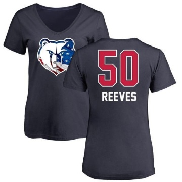Women's Bryant Reeves Name and Number Banner Wave V-Neck T-Shirt - Navy