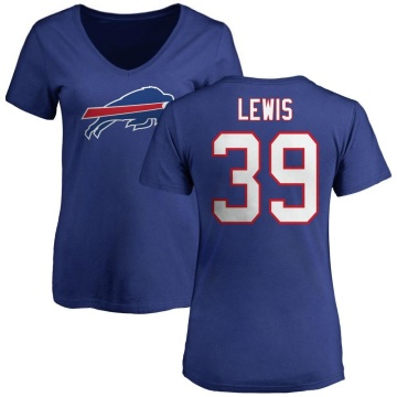 Women's Cam Lewis Name & Number Slim Fit T-Shirt - Royal