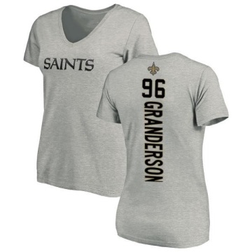 Women's Carl Granderson Backer V-Neck T-Shirt - Ash