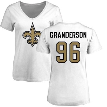 Women's Carl Granderson Name & Number Slim Fit T-Shirt - White