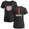 Women's Casey DeSmith Name and Number Banner Wave V-Neck T-Shirt - Black