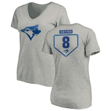 Women's Cavan Biggio RBI Slim Fit V-Neck T-Shirt - Heathered Gray