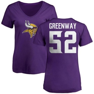 Women's Chad Greenway Name & Number Slim Fit T-Shirt - Purple