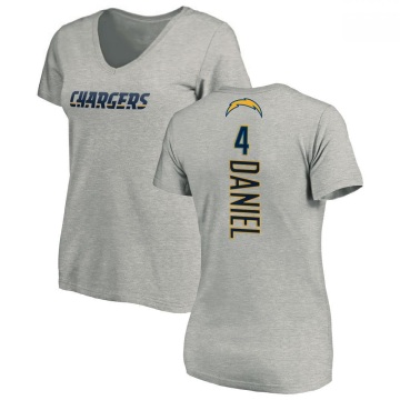 Women's Chase Daniel Name & Number Slim Fit V-Neck T-ShirtHeather - Gray