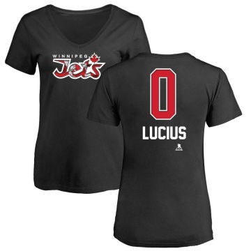 Women's Chaz Lucius Name and Number Banner Wave V-Neck T-Shirt - Black