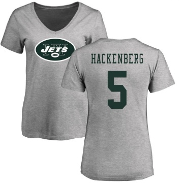 Women's Christian Hackenberg Name & Number Slim Fit T-Shirt - Ash