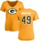 Women's Christian Morgan Name & Number Slim Fit T-Shirt - Gold