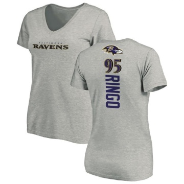 Women's Christian Ringo Backer V-Neck T-Shirt - Ash