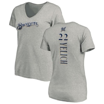 Women's Christian Yelich Backer Slim Fit T-Shirt - Ash