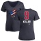 Women's Clayton Keller Name and Number Banner Wave V-Neck T-Shirt - Navy