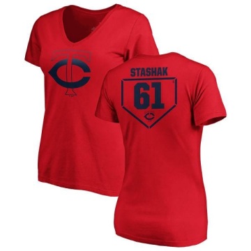 Women's Cody Stashak RBI Slim Fit V-Neck T-Shirt - Red