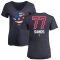 Women's Cole Sands Name and Number Banner Wave V-Neck T-Shirt - Navy