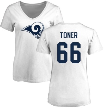 Women's Cole Toner Name & Number Slim Fit T-Shirt - White