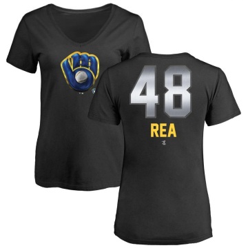 Women's Colin Rea Midnight Mascot V-Neck T-Shirt - Black