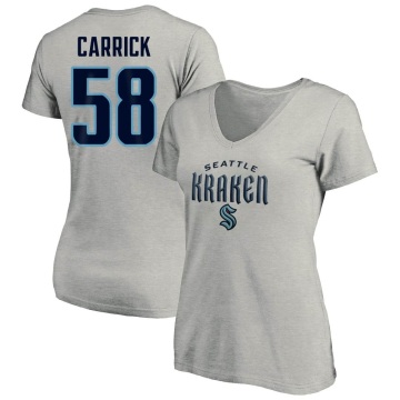 Women's Connor Carrick Name & Number Lockup T-Shirt - Gray