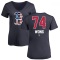 Women's Connor Wong Name and Number Banner Wave V-Neck T-Shirt - Navy