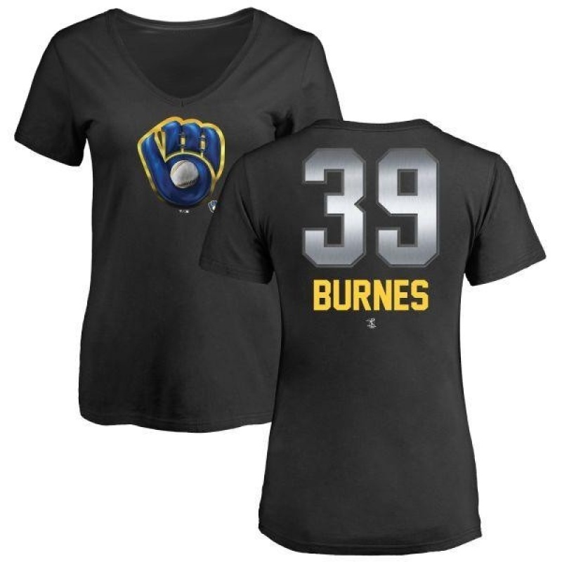 Women's Corbin Burnes Midnight Mascot V-Neck T-Shirt - Black