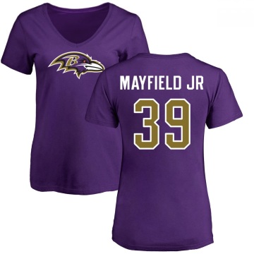 Women's Corey Mayfield Jr. Name & Number Slim Fit T-Shirt - Purple