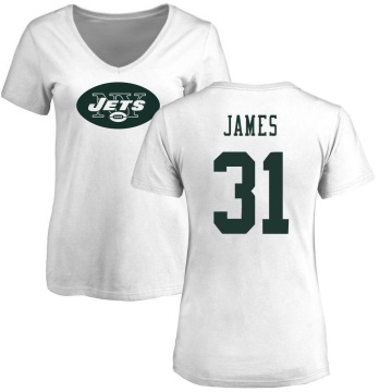 Women's Craig James Name & Number Slim Fit T-Shirt - White