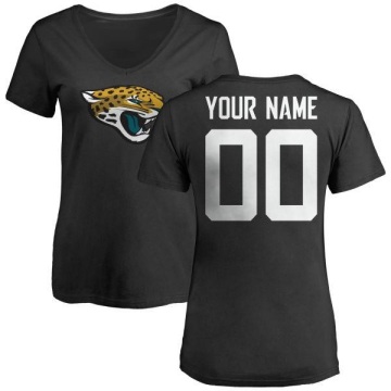 Women's Custom Name & Number Slim Fit T-Shirt - Black