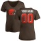 Women's Custom Name & Number Slim Fit T-Shirt - Brown