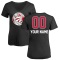 Women's Custom Name and Number Banner Wave V-Neck T-Shirt - Black