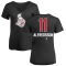Women's Daniel Alfredsson Name and Number Banner Wave V-Neck T-Shirt - Black