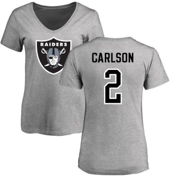 Women's Daniel Carlson Name & Number Slim Fit T-Shirt - Ash
