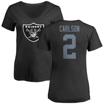 Women's Daniel Carlson Name & Number Slim Fit T-Shirt - Black