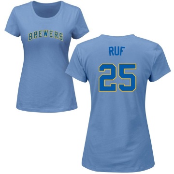 Women's Darin Ruf Name & Number T-Shirt - Light Blue