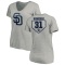 Women's Dave Winfield RBI Slim Fit V-Neck T-Shirt - Heathered Gray