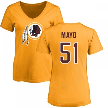 Women's David Mayo Name & Number Slim Fit T-Shirt - Gold