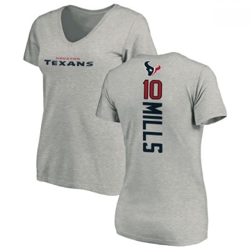 Women's Davis Mills Backer V-Neck T-Shirt - Ash